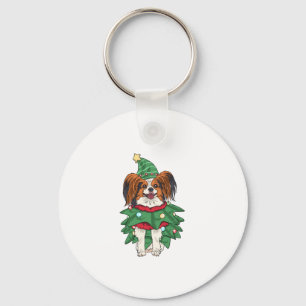Papillon Dog Christmas Shirt Xmas Puppy Pet Papill Key Ring