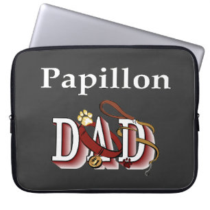 Papillon Dog Dad Laptop Sleeve