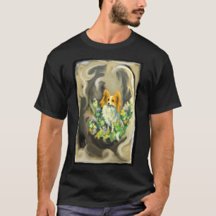 Papillon~dog~flowers~~love~ T-Shirt