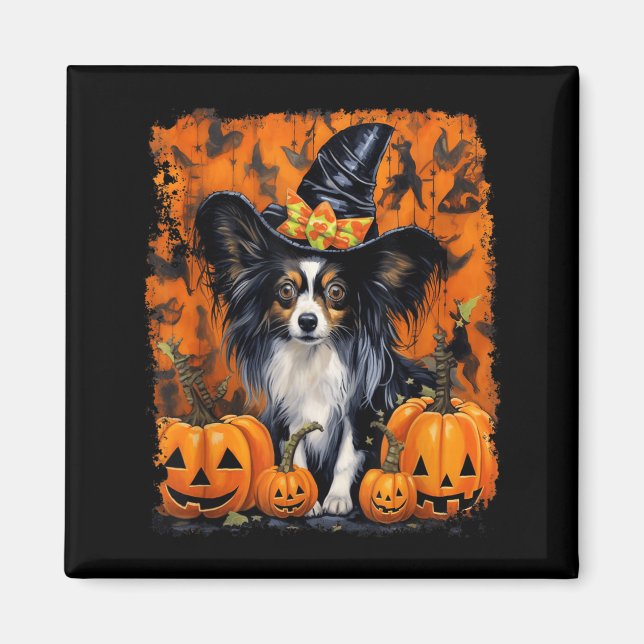 Papillon Dog Halloween Magnet (Front)