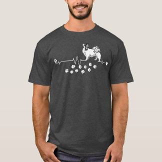 Papillon Dog Heartbeat Gift Dogs Breed Women Men T-Shirt