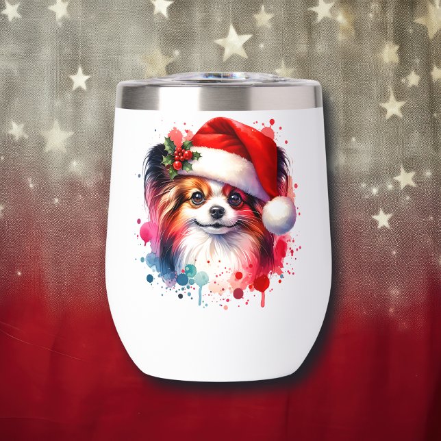 Papillon Dog in Santa Hat Christmas Personalised (Creator Uploaded)