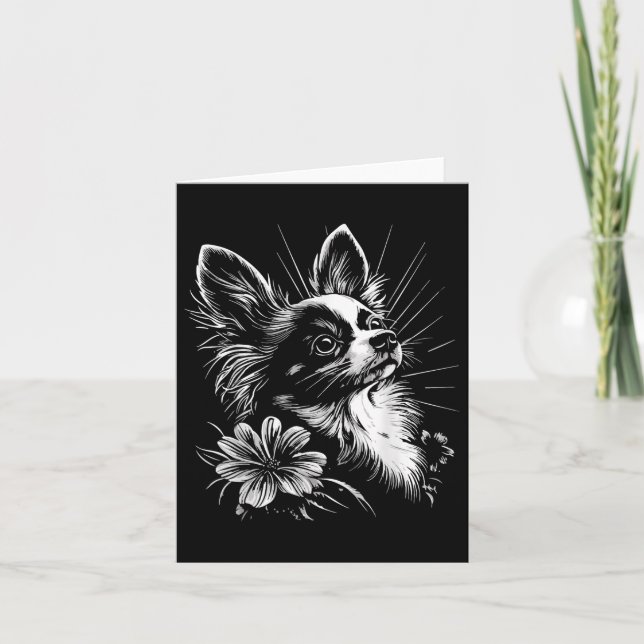 Papillon Dog Lover Retro Style Tattoo  Card (Front)