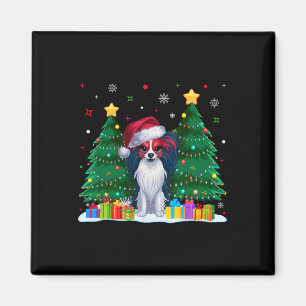 Papillon Dog Lovers Santa Hat Ugly Christmas Sweat Magnet