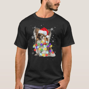 Papillon Dog Merry Dogmas Santa Papillon Christmas T-Shirt