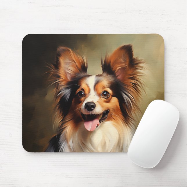 Papillon dog mouse pad (With Mouse)