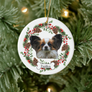 Papillon dog Personalised Pet Ornament