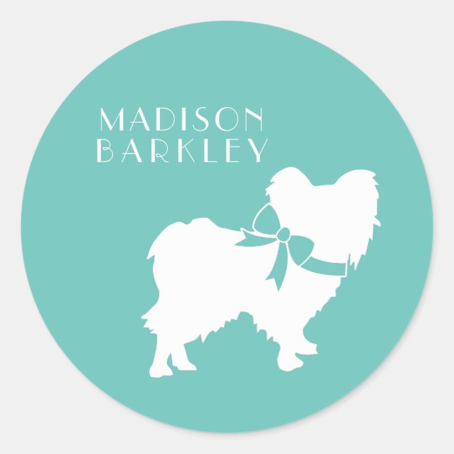 Papillon Dog Puppy Classic Round Sticker (Front)