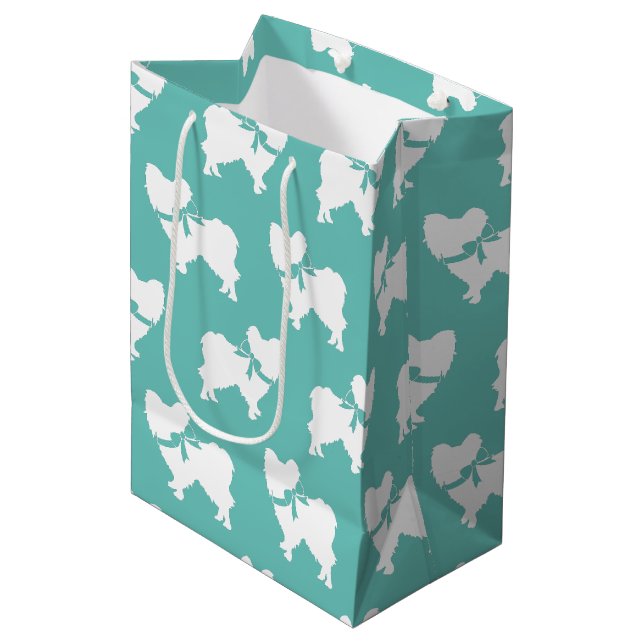 Papillon Dog Puppy Medium Gift Bag (Front Angled)