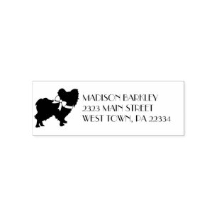 Papillon Dog Puppy Silhouette Self-inking Stamp
