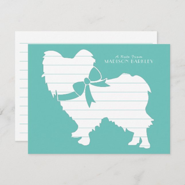 Papillon Dog Puppy Thank You Card (Front/Back)