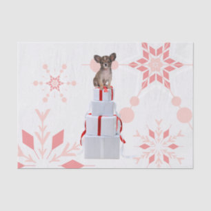 Papillon Dog Red Christmas Tissue Paper