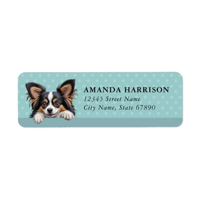 Papillon Dog Return Address Labels (Front)