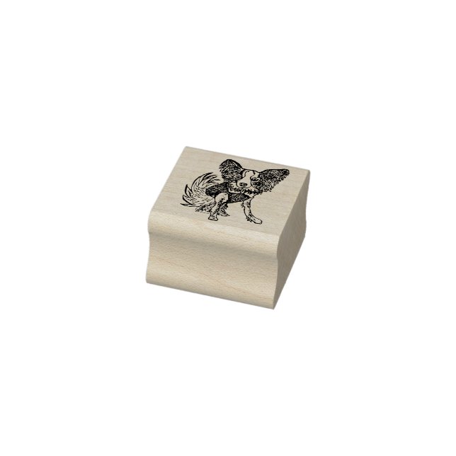Papillon Dog Rubber Stamp Macy1 (Stamp)