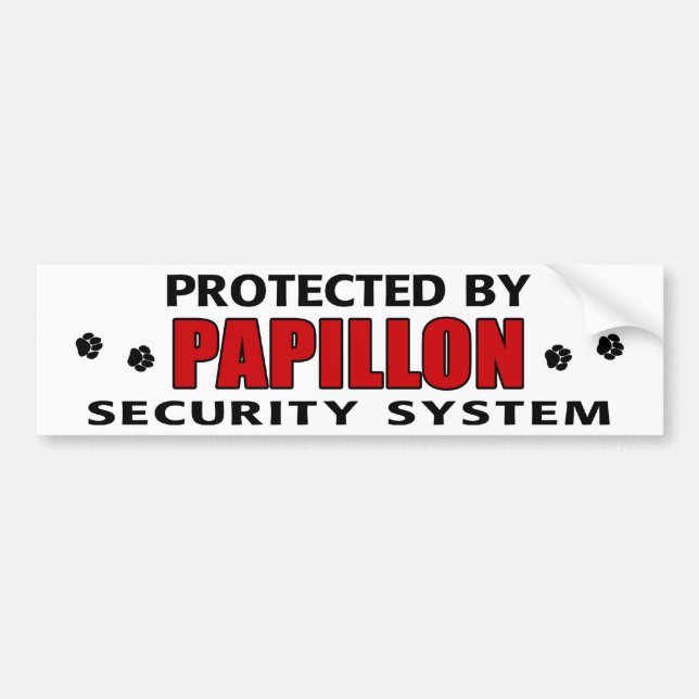 Papillon Dog Security Bumper Sticker (Front)