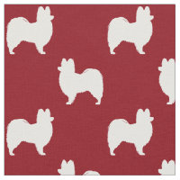 Papillon Dog Silhouettes Pattern Red and White