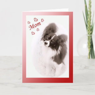 Papillon Dog Valentine for Mum Holiday Card
