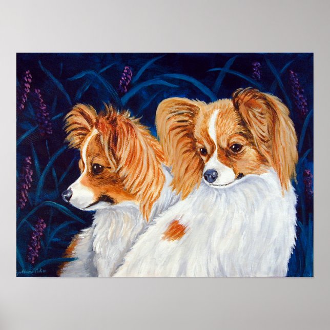 Papillon Dog Wall Print (Front)
