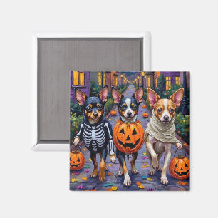 Papillon Dogs Trick-or-Treating Halloween Costumes Magnet