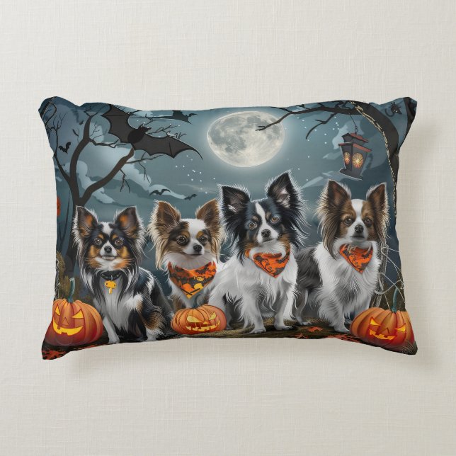 Papillon Halloween Spooky Decorative Cushion (Front)