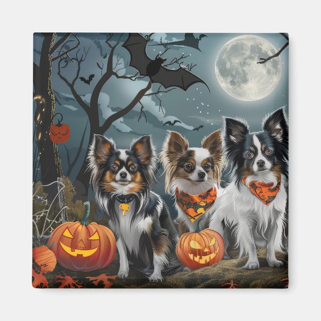 Papillon Halloween Spooky Magnet (Front)