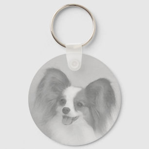 Papillon Headstudy Keychain