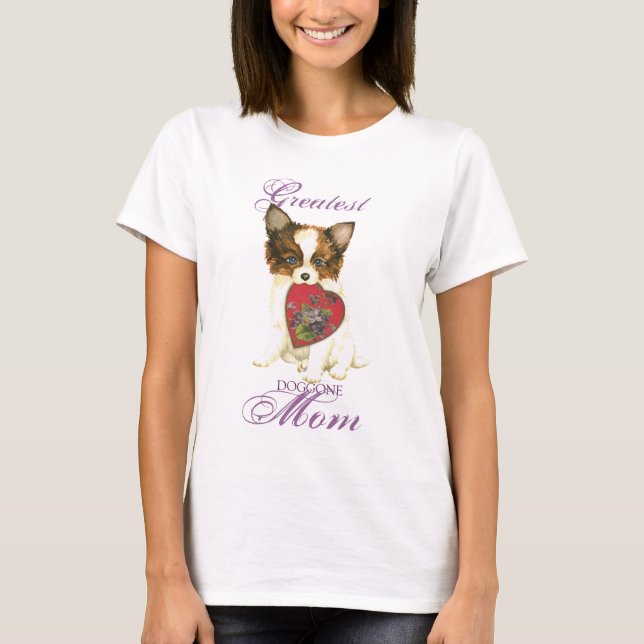 Papillon Heart Mum T-Shirt (Front)