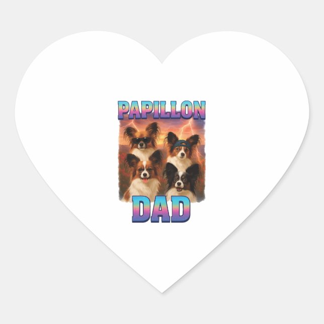 Papillon Heart Sticker (Front)