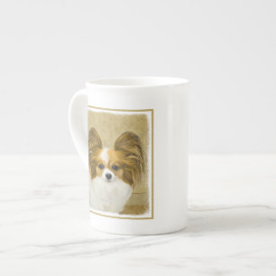 Papillon (Hound Tri) Painting - Original Dog Art Bone China Mug