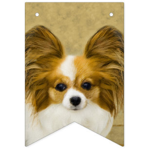 Papillon (Hound Tri) Painting - Original Dog Art Bunting