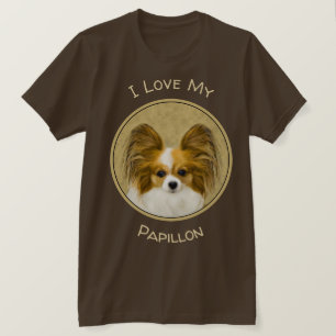 Papillon (Hound Tri) Painting - Original Dog Art T-Shirt