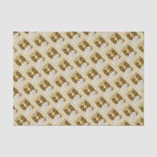 Papillon (Hound Tri) Painting - Original Dog Art Tissue Paper