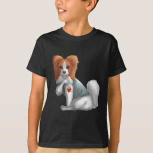 Papillon I Love Mum Tattoo Dog Shirt Funny Mothers