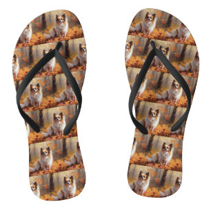 Papillon in Autumn Leaves Fall Inspire Jandals