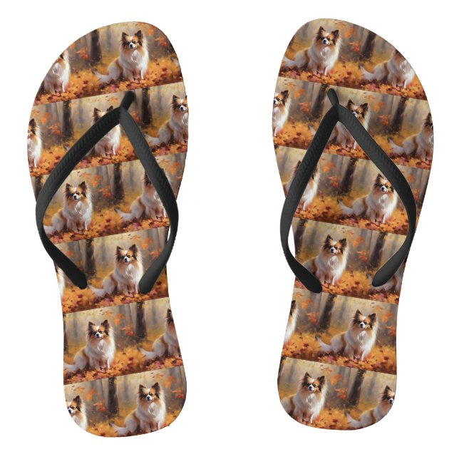 Papillon in Autumn Leaves Fall Inspire  Jandals (Footbed)