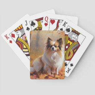Papillon in Autumn Leaves Fall Inspire Playing Cards
