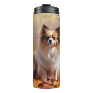 Papillon in Autumn Leaves Fall Inspire Thermal Tumbler