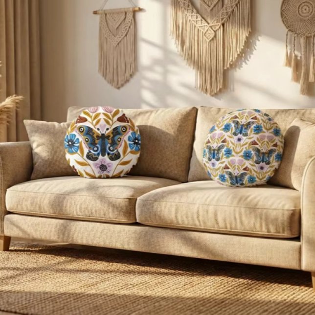 Papillon Kaleidoscope Round Cushion (Creator Uploaded)