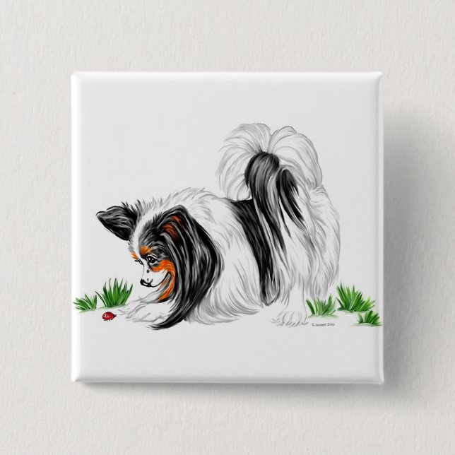 Papillon Lady Bug Dreams 15 Cm Square Badge (Front)