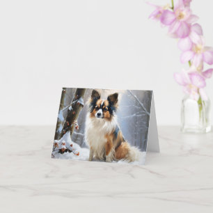 Papillon Let It Snow Christmas  Card