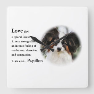 Papillon Love Gifts Square Wall Clock
