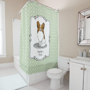 Papillon Mum Pap Mum (white & sable) Cute Dog Mum Shower Curtain
