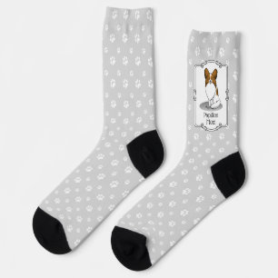 Papillon Mum Pap Mum (white & sable) Cute Dog Mum Socks