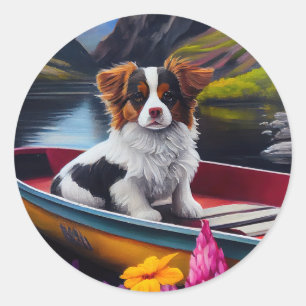 Papillon on a Paddle: A Scenic Adventure Classic Round Sticker