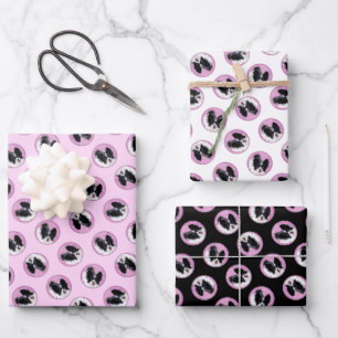 Papillon Painting Black and White Original Dog Art Wrapping Paper Sheet