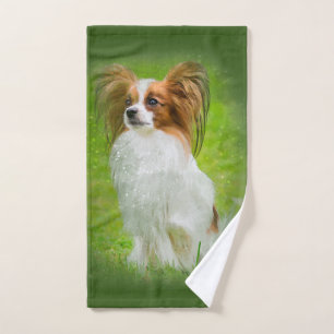 papillon,papilon,papillon dogs,papillon dog, hand towel