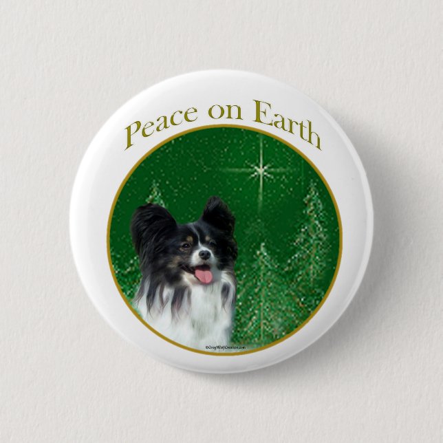 Papillon Peace 6 Cm Round Badge (Front)