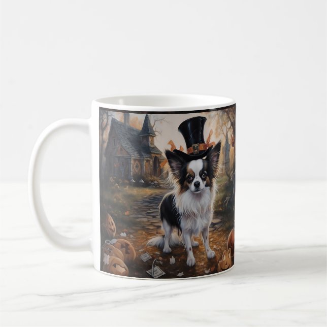 Papillon Pumpkins Halloween Scary  Coffee Mug (Left)