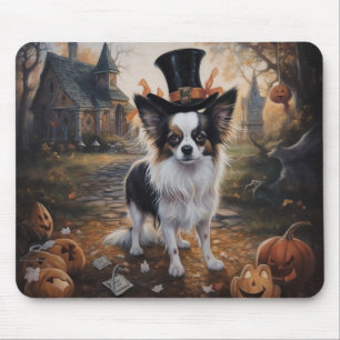 Papillon Pumpkins Halloween Scary Mouse Pad