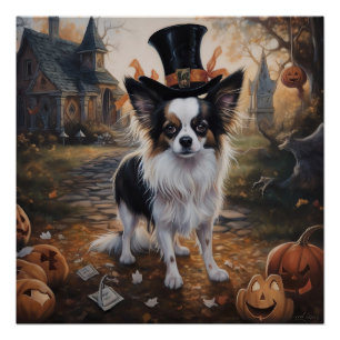 Papillon Pumpkins Halloween Scary Poster